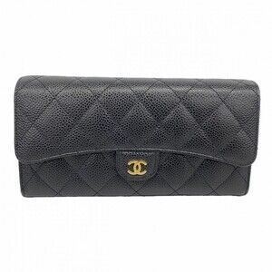 CHANEL Black Caviar Leather Wallet